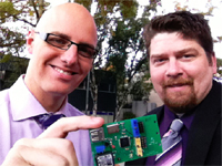 Emergent Detection founders with prototype sensor