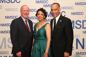 Michael Verchot, Director of the UW BEDC (left), stands with NMSDC President Joset B. Wright (center) and Shelley Stewart, Jr., the Vice Chairman of the NMSDC Board of Directors.