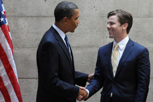 Dan Price, Gravity Payments CEO, with President Obama
