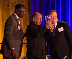 Cheech receives an award at the CBDC's 20th Anniversary