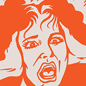 graphic of woman screaming