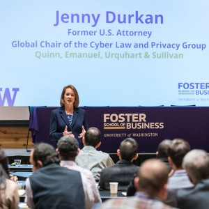 Jenny Durkan provides a keynote address on cybersecurity