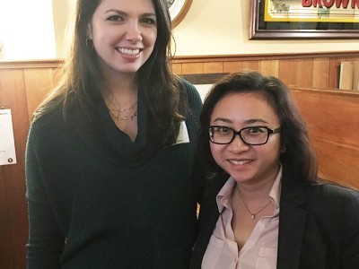 Kylee Wible (BA 2011) and Annie Chen (BA 2011) attend the Future of Seattle Panel
