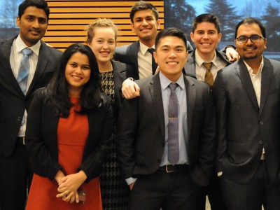 Teams that won 1st, 2nd, and 3rd place prizes in the Master of Science in Information Systems case competition