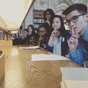 YEOC mentees pose together in Suzzallo Library