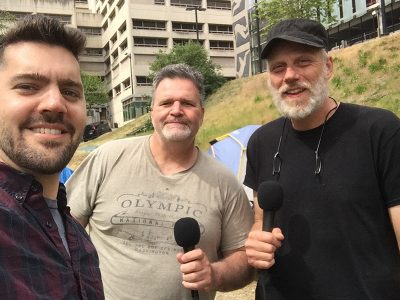Jeff Shulman with Stu Tanquist and Mike Gibbons, Tent City 7