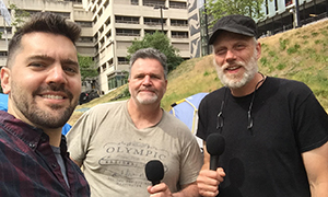 Jeff Shulman with Stu Tanquist and Mike Gibbons, Tent City 7