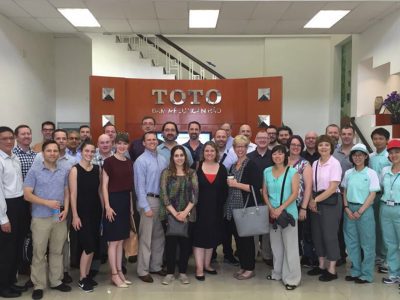 EMBA students at the TOTO factory