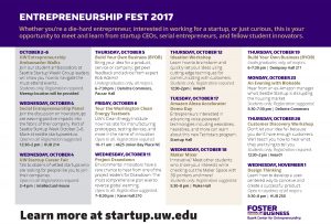2017 Entrepreneurship Fest calendar