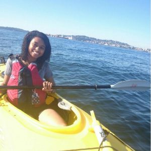Monique kayaking