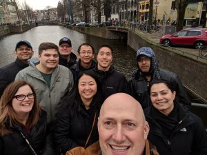 TMMBA students with the famous canals of Amsterdam.