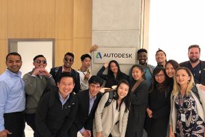 Autodesk interns posing for a photo