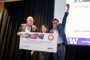 A dream of preventing bridges from crumbling and harming people inspired the grand prize-winning team at the 2019 Dempsey Startup Competition. HRG Infrastructure Monitoring took home the $25,000 Herbert B. Jones Foundation prize at the competition hosted by the UW Foster School’s Buerk Center for Entrepreneurship. 