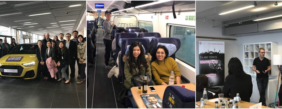 multiple photos of students touring Germany