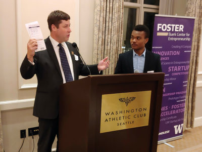The UW Alumni Entrepreneurship Scholarship is supported through a dinner on November 6 and is part of the Foster School of Business' Matching Days.