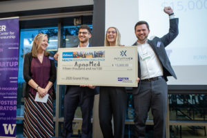 ApnoMed won the $15,000 InuitiveX Grand Prize with an innovative solution to sleep apnea at the live round hosted by the UW Foster School’s Buerk Center for Entrepreneurship.