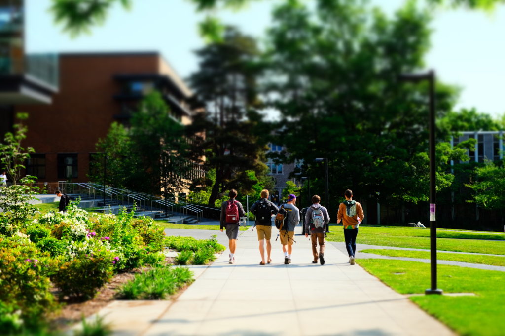 students walking on uw campus.