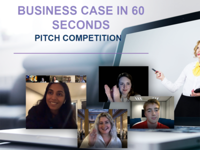 Judges selected three prize winners at the Business Case in 60 Seconds pitch competition from the Foster School's Entrepreneurship & Venture Capital Club.