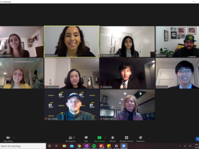 a screenshot of undergraduate students in a zoom meeting
