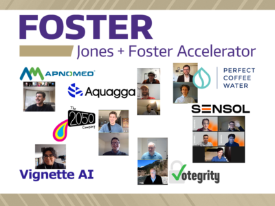 Seven early-stage startups in the 2020-21 cohort of the Jones + Foster Accelerator completed the Univ. of Washington Buerk Center for Entrepreneurship program after six months of milestones.