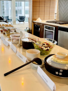 A buffet hosted by the MSCM and MSBA students
