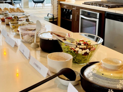 A buffet hosted by the MSCM and MSBA students