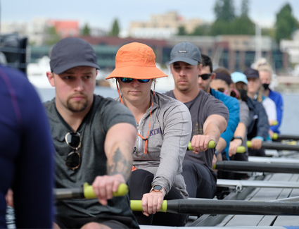 people rowing