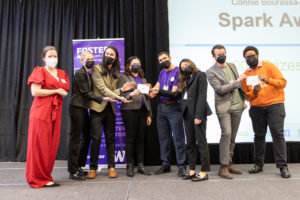 Judges awarded $1,000 Connie Bourassa-Shaw Spark Awards to team PlantSeal and team Ultropia from UW at the 2022 Alaska Airlines Environmental Innovation Challenge