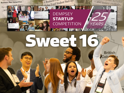 Judges chose 16 student teams to advance to the Sweet 16 Round of the 2022 Dempsey Startup Competition hosted at the University of Washington.