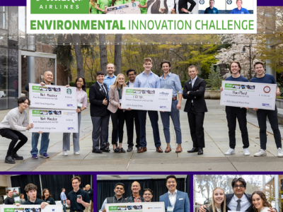 Judges awarded nearly $45,000 in prizes in the 15th year of the Alaska Airlines Environmental Innovation Challenge competition hosted by the UW Foster School’s Buerk Center for Entrepreneurship