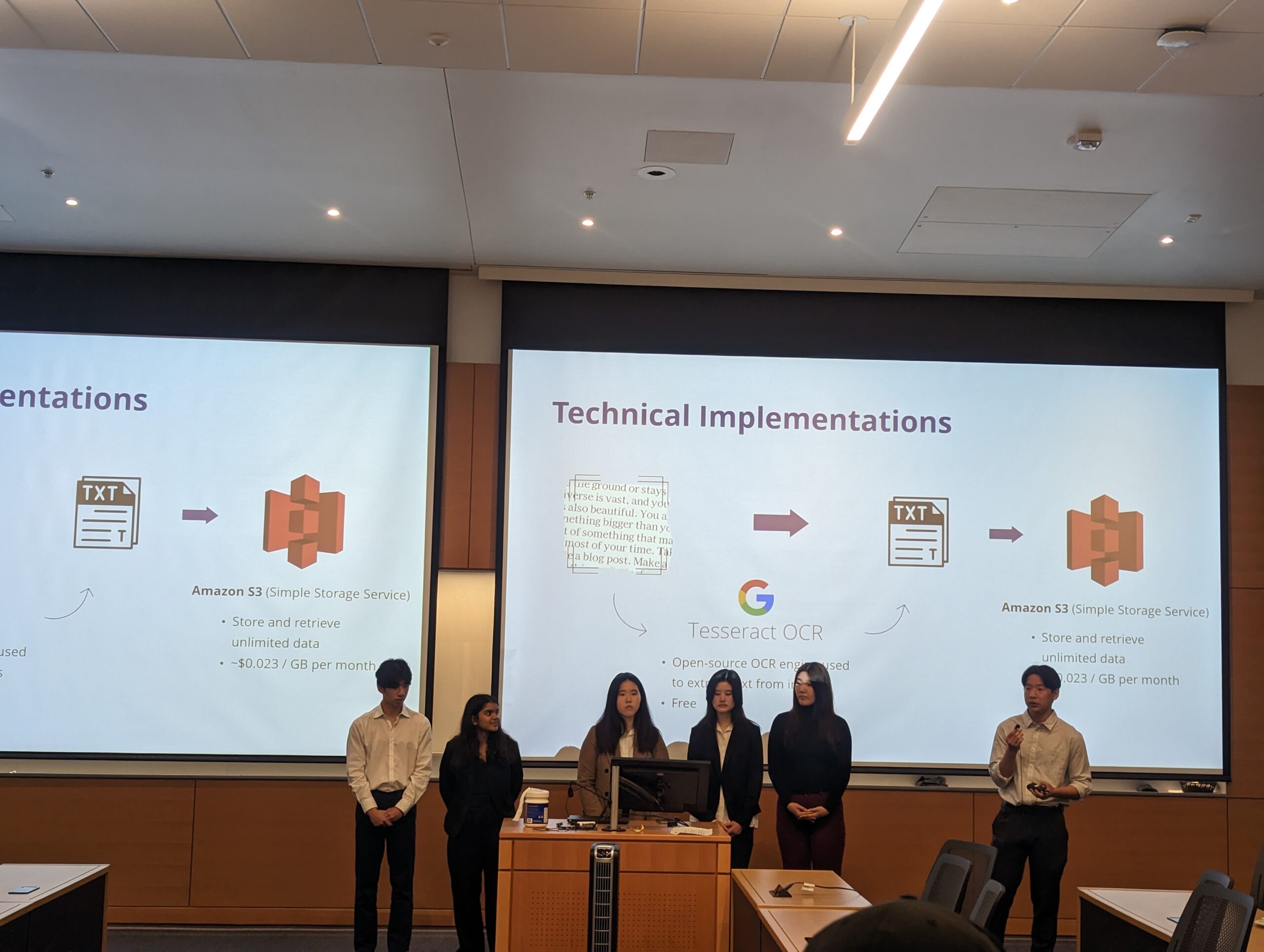 Team Vizability presenting at Husky Hackathon