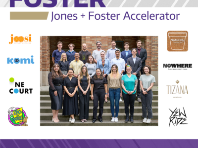 Eight graduating startups from the 2023-24 cohort of the Jones + Foster Accelerator received max awards of $25,000.