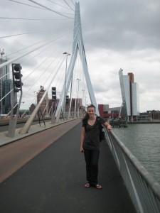 Me on the Erasmusbrug (Erasmus Bridge) 