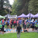 The finish line at the Foster Fun Run