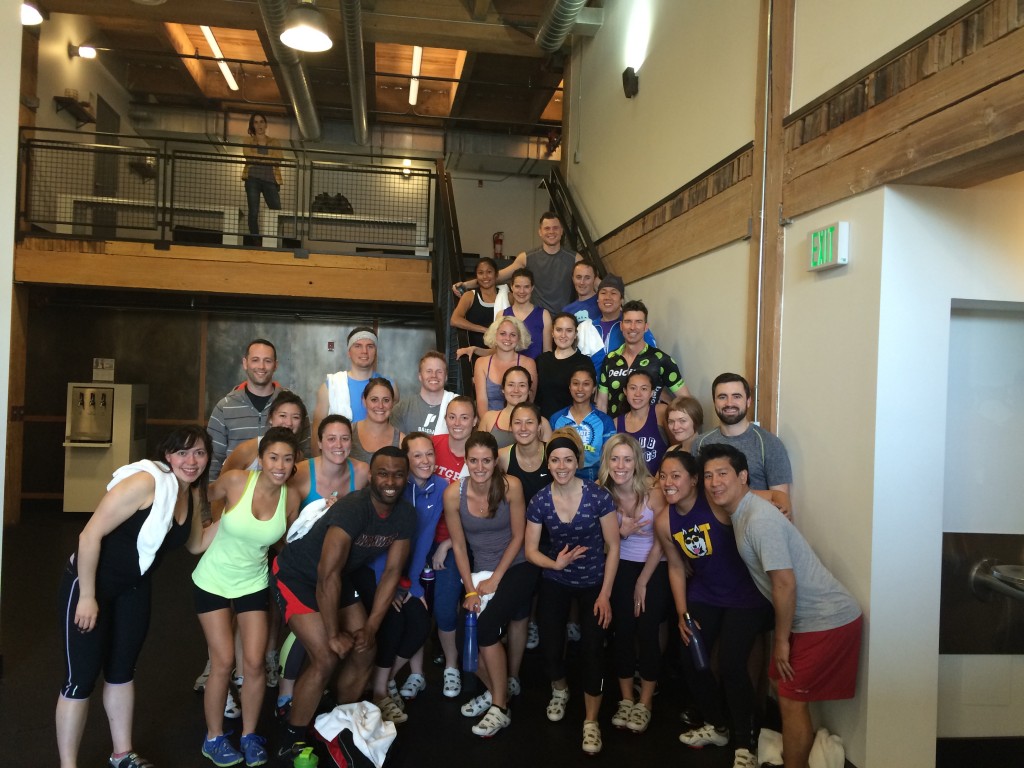 Evening and Full-time MBA students at a Flywheel fundraiser benefiting Challenge for Charity (C4C).