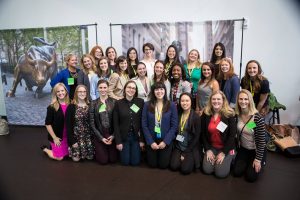 Foster daytime and evening MBA students pose for a picture at the Forté MBA Women's Leadership Conference
